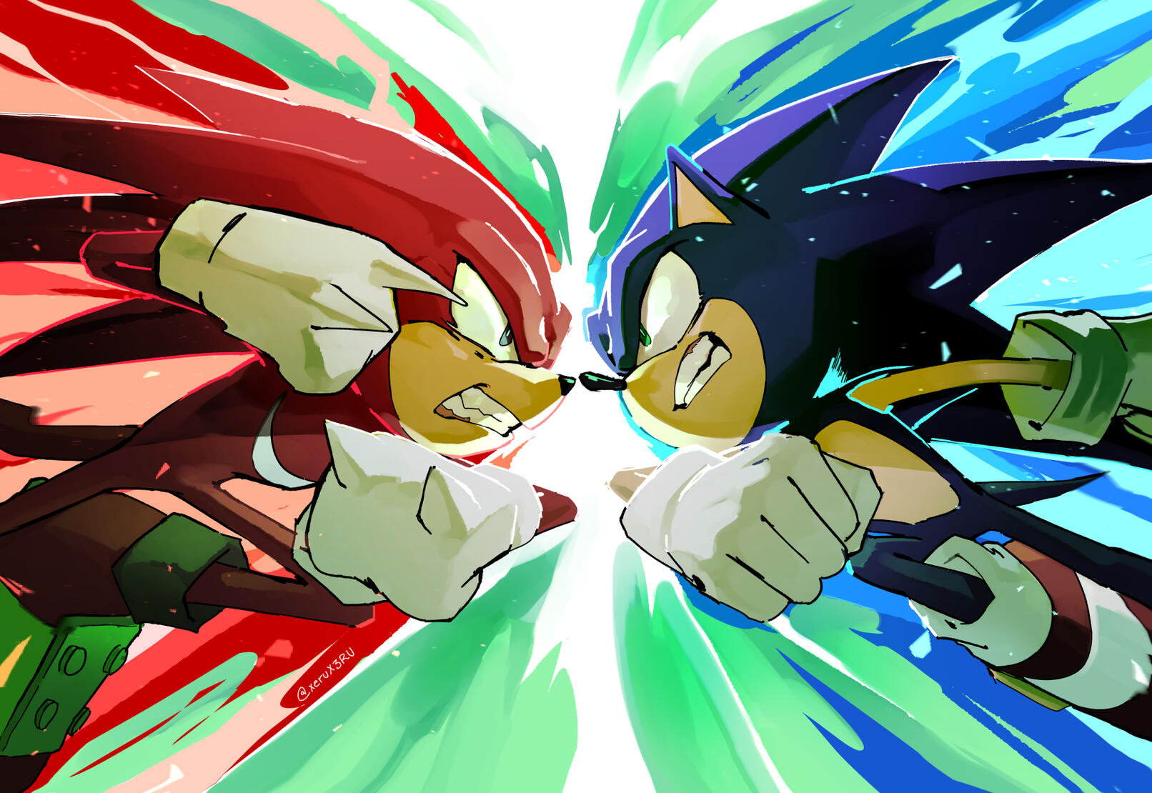 Sonic v. Knuckles (2022)--Sonic the Hedgehog Fanart